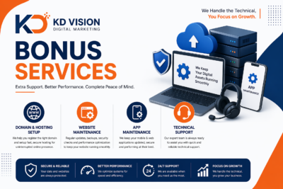 Bonus Services for Complete Digital Support | KD Vision